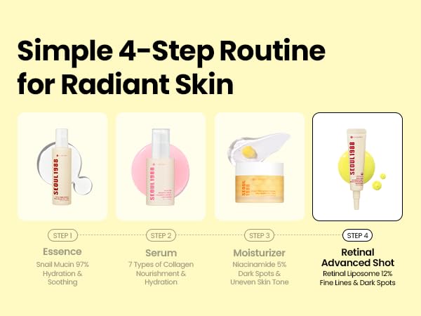 K-SECRET SEOUL 1988 Retinal Advanced Shot Formulated with 22,275 Spicules and Advanced Retinal Liposome 12% | Fine Lines and Skin Texture Care Serum | Korean Skincare, 15ml K-SECRET