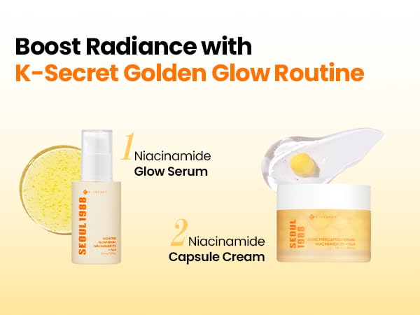 K-SECRET SEOUL 1988 Niacinamide Glow Serum â€“ Formulated with 15% Niacinamide and Yuja | Hydrating Facial Serum for Dark Spots, Uneven Skin Tone | Korean Skincare, 30ml K-SECRET