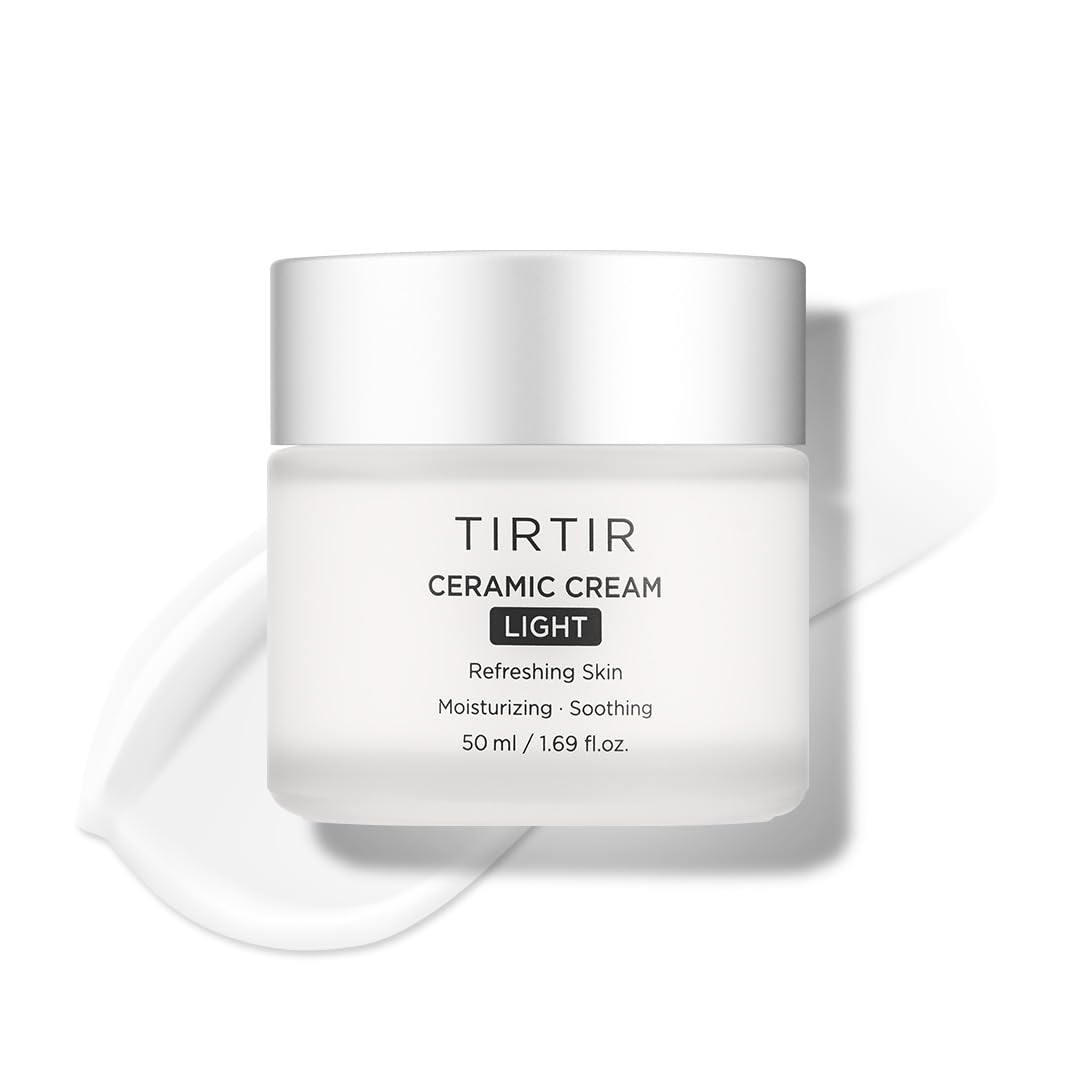 TIRTIR Ceramic Cream Light | Deep moisturizer for Glass Skin, Polyglutamic acid, Centella Asiatica Extract, Skin barrier, Lightweight, Mild, | Nature derived ingredients | Dry skin, Korean skincare TirTir