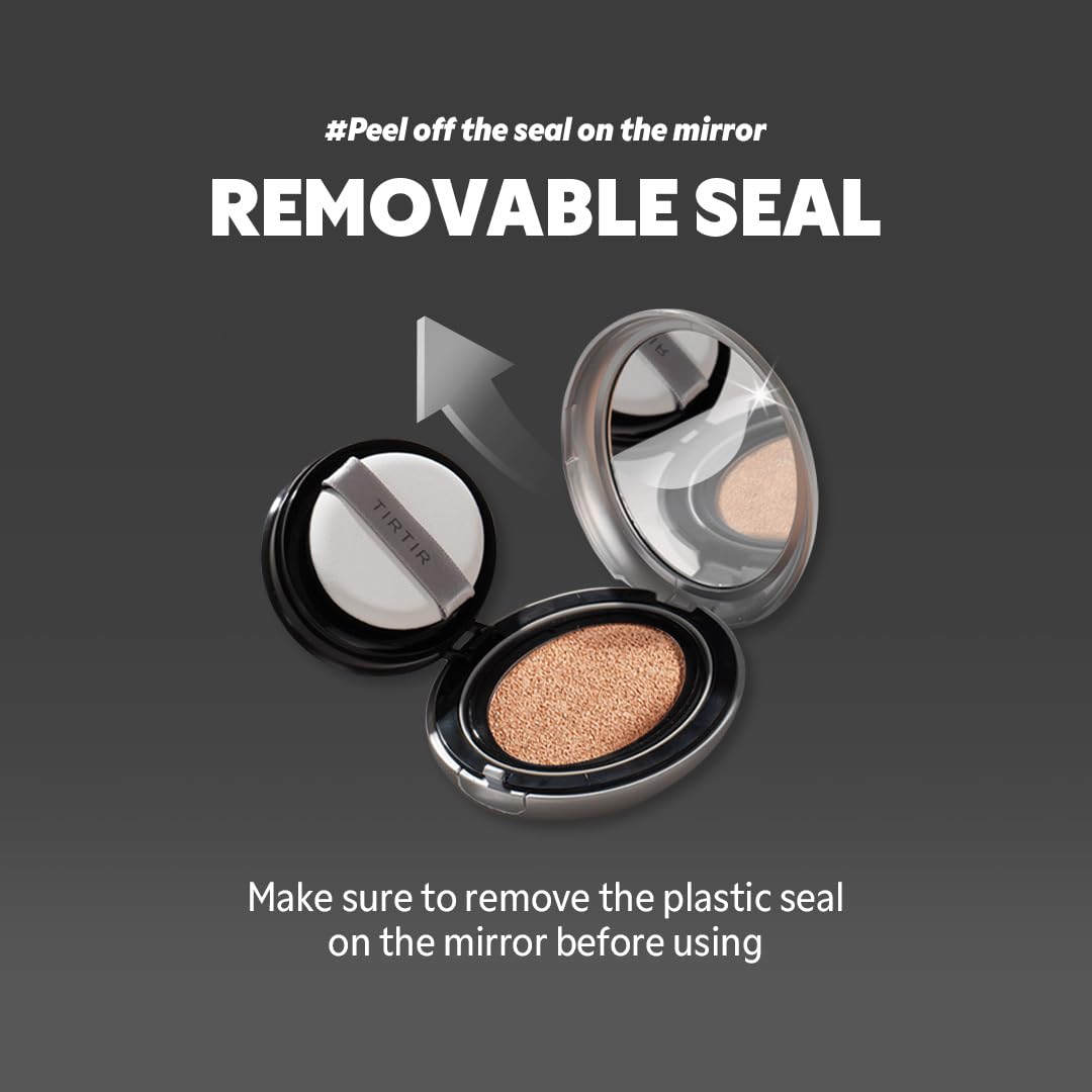 TIRTIR Mask Fit Aura Cushion Foundation, Full coverage, Skin fit, Satin Glow Finish, Korean Cushion Foundation #43N DEEP COCOA, 4.5g Beauty Matters