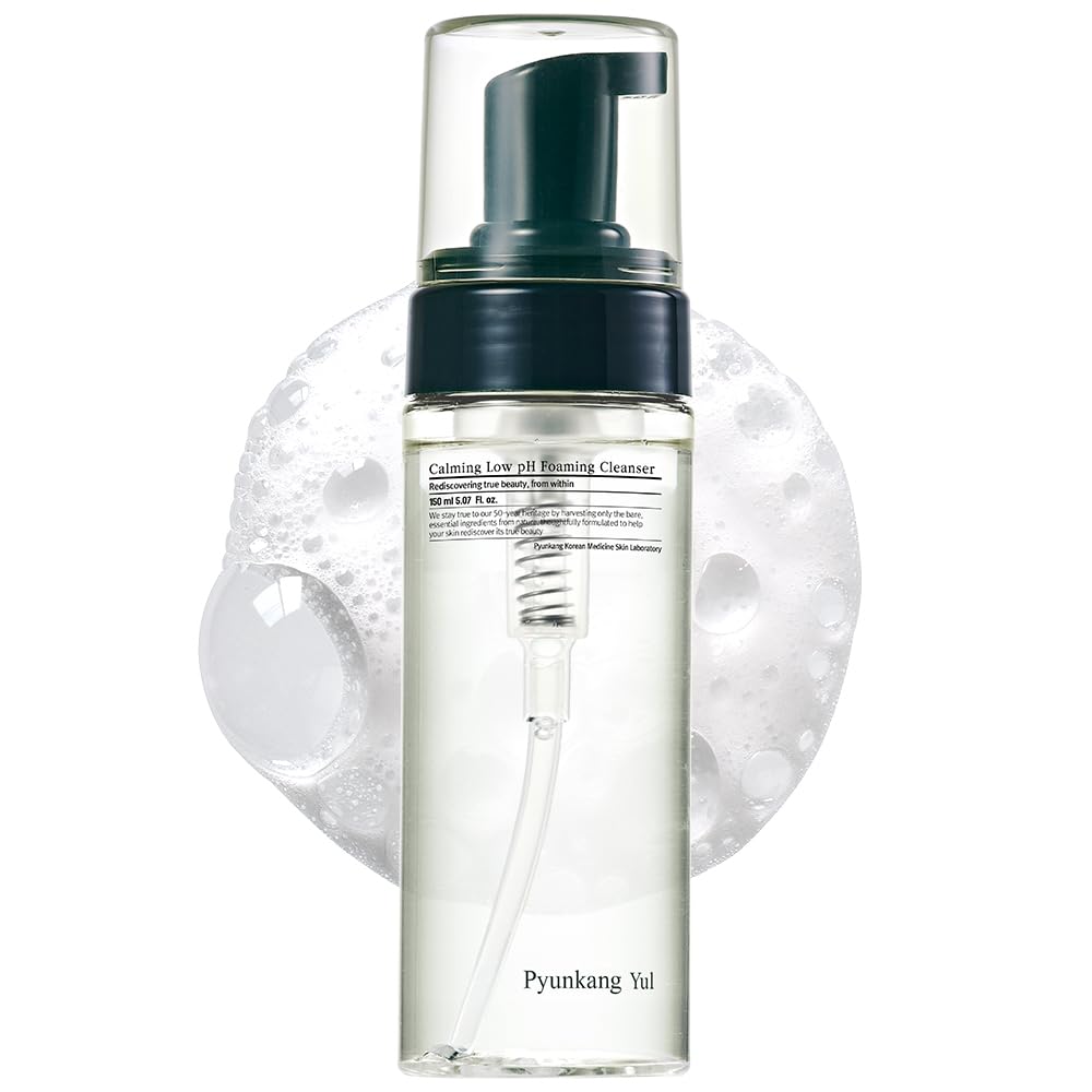 Pyunkang Yul PKY Calming Low pH Foaming Cleanser - Daily Face Wash & Makeup Remover with Tea Tree, Centella Asiatica, 5 Hyaluronic Acids, 150ml Mizon