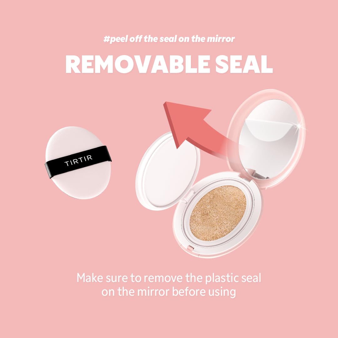TIRTIR Mask All-Cover Cushion Foundation | Full coverage, Skin fit, Satin Glow Finish | Korean Cushion Foundation #51N FUDGE | 4.5g TirTir