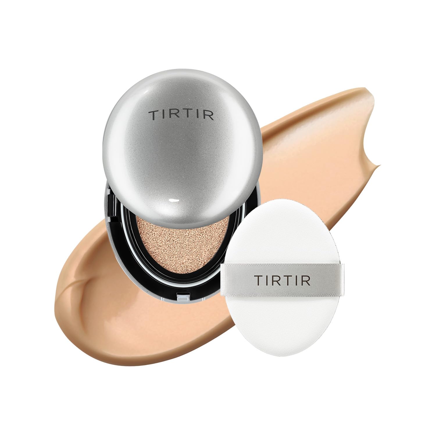 TIRTIR Mask Fit Aura Cushion Foundation, Full coverage, Skin fit, Satin Glow Finish, Korean Cushion Foundation #27C COOL BEIGE, 4.5g TirTir