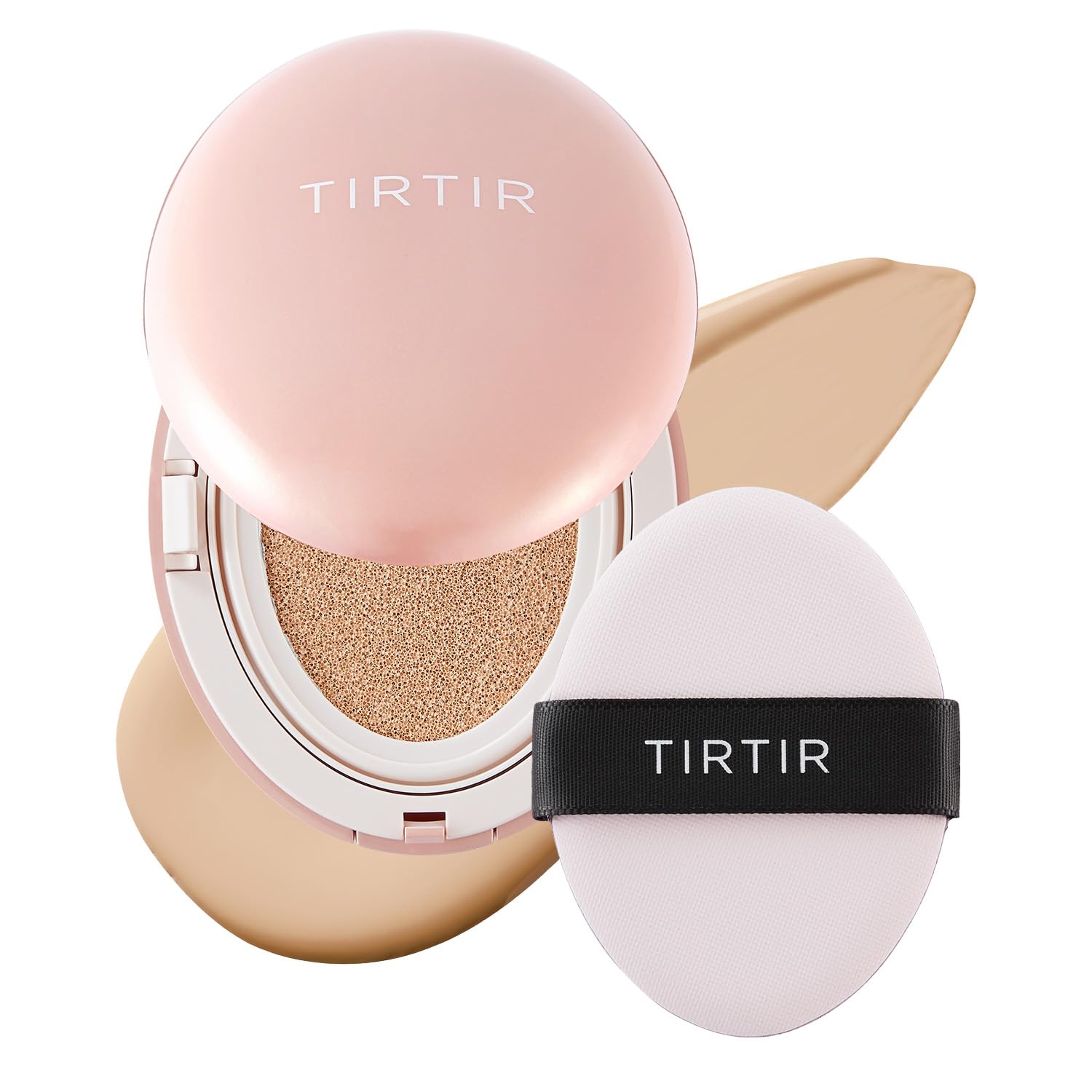 TIRTIR Mask All-Cover Cushion Foundation, Full coverage, Skin fit, Satin Glow Finish, Korean Cushion Foundation #21N IVORY | 18g TIRTIR