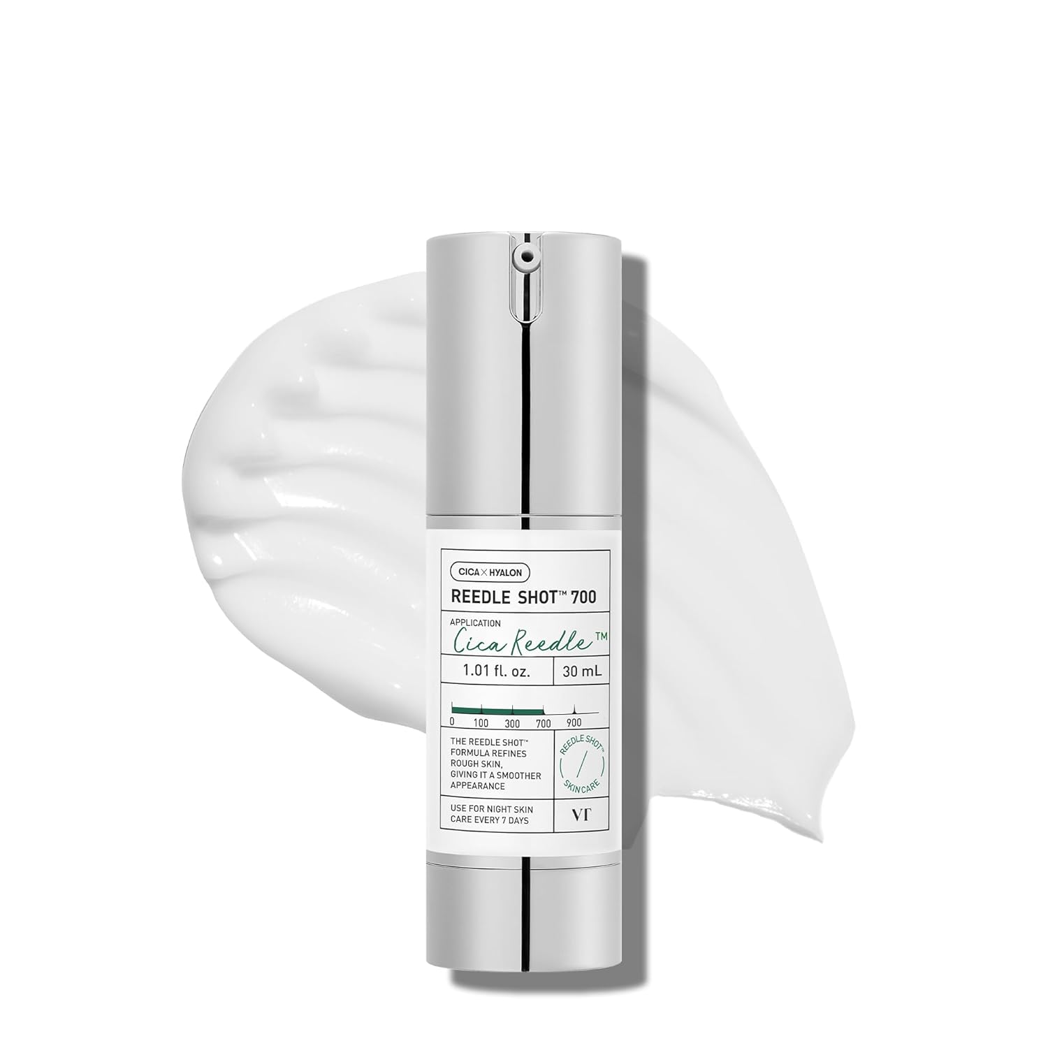 VT COSMETICS CICA Reedle Shot 700 Essence, Ultimate Facial Essence, Instant Skin Care, Centella Complex, Hyaluronic Acid, Green Propolis Extract 1Fl Oz (30ml) VT COSMETICS