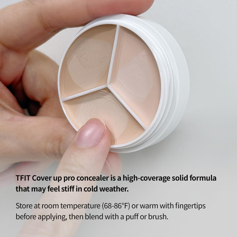 TFIT Multi-Use Pot Concealer - Triple Palette | High-Pigmented, Full Coverage & Crease-Proof | Korean Concealer for Dark Circles, Redness & Blemishes (05 Deep, 0.52 Oz) Beauty Matters
