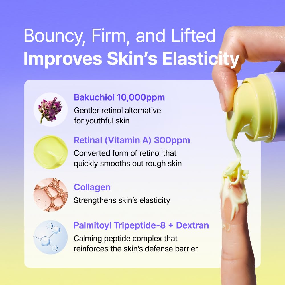 By Wishtrend Vitamin A-mazing Bakuchiol Night Cream - Anti-Aging Face Moisturizer | Retinal & Bakuchiol | Boosts Elasticity, Reduces Fine Lines & Wrinkles, Promotes Cell Renewal, Youthful Skin, 30g Wishtrend