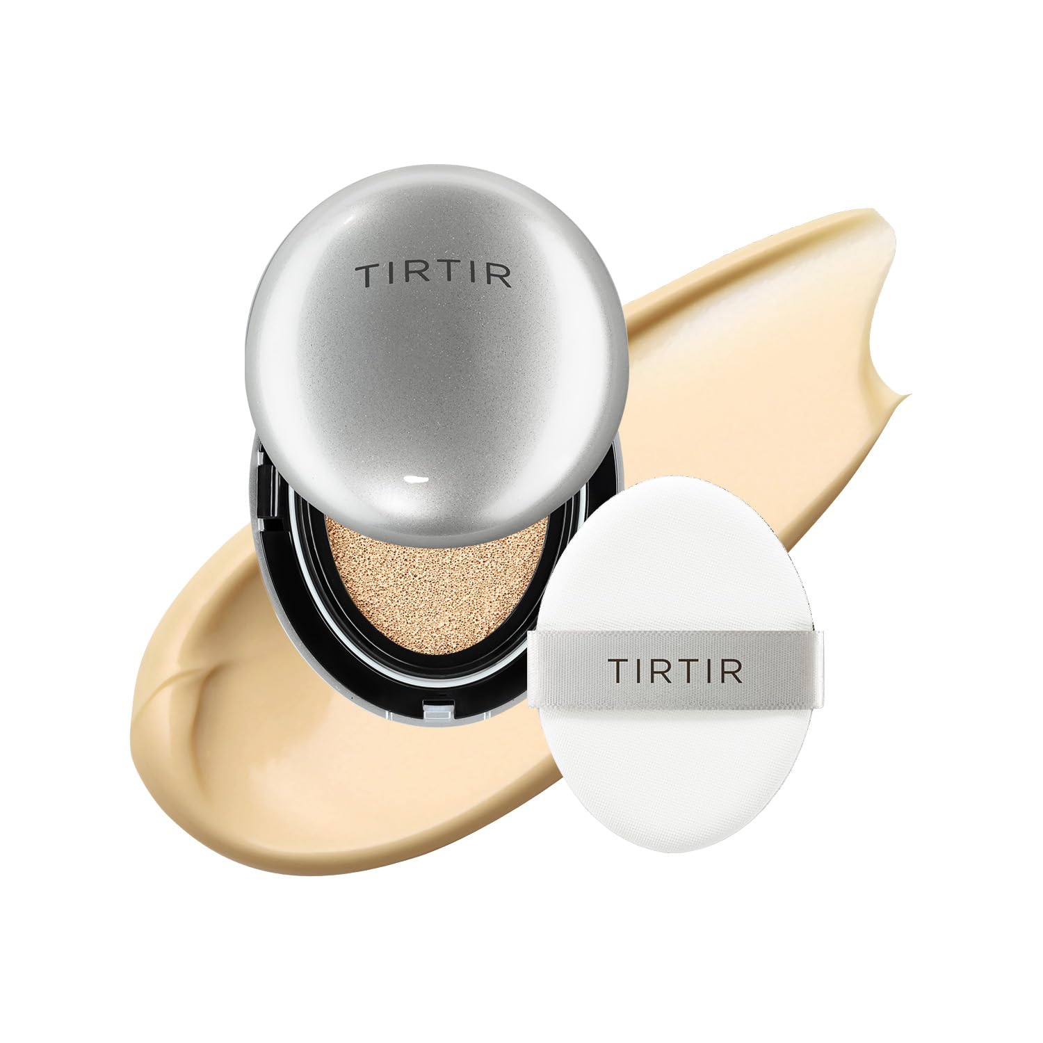 TIRTIR Mask Fit Aura Cushion Foundation, Full coverage, Skin fit, Satin Glow Finish, Korean Cushion Foundation #21W NATURAL IVORY, 4.5g TirTir