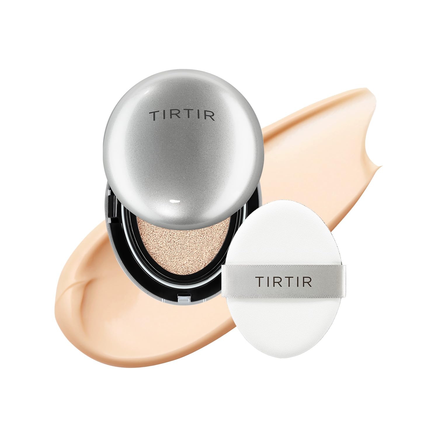 TIRTIR Mask Fit Aura Cushion Foundation, Full coverage, Skin fit, Satin Glow Finish, Korean Cushion Foundation #15C FAIR PORCELAIN, 4.5g TirTir
