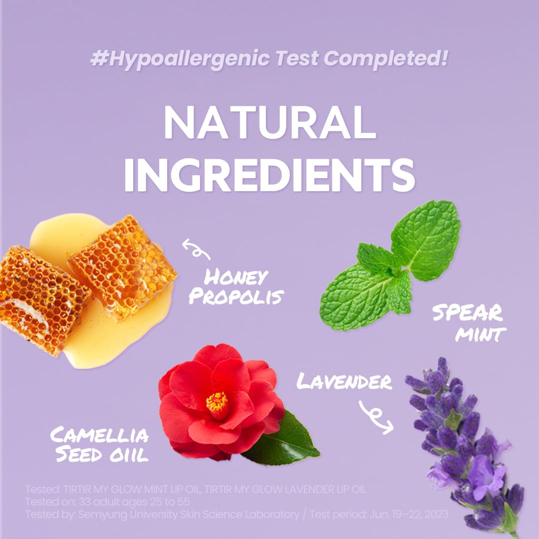 TIRTIR My Glow Lavender Lip Oil | Hydrating & Nourishing Lip Treatment with Lavender Essence | 5.7ml Beauty Matters