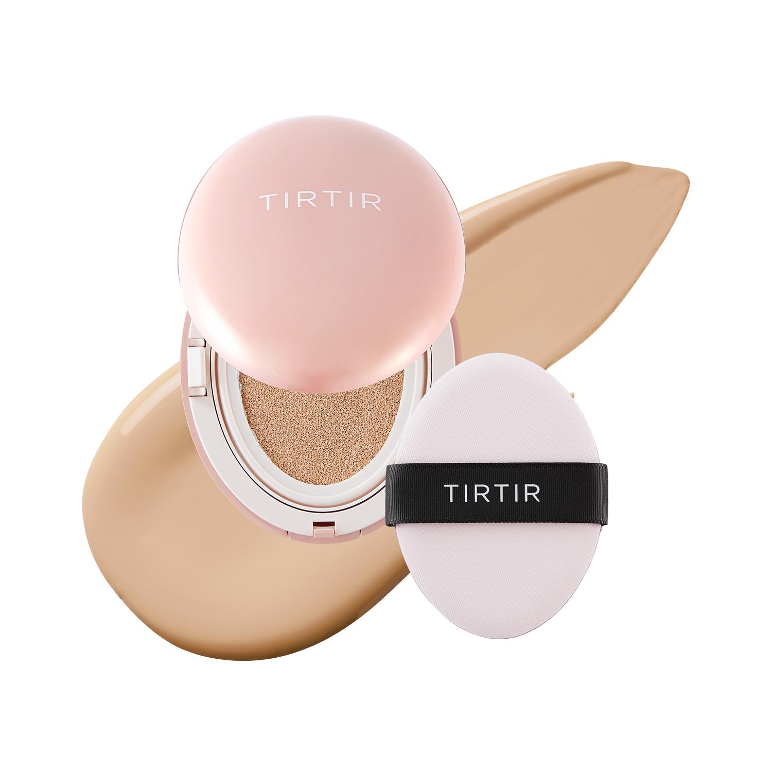 TIRTIR Mask All-Cover Cushion Foundation, Full coverage, Skin fit, Satin Glow Finish, Korean Cushion Foundation #23N SAND, 4.5g TirTir