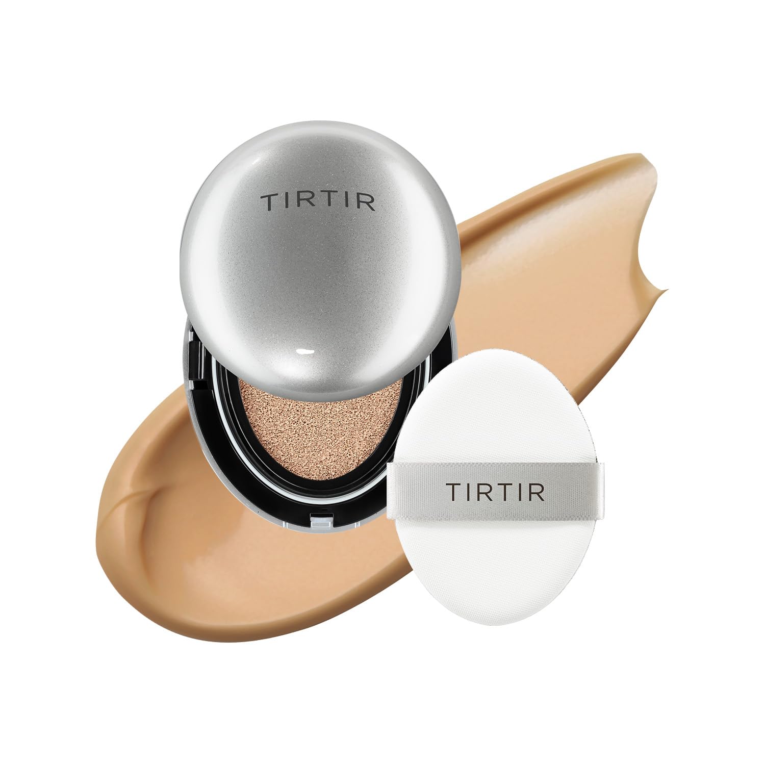 TIRTIR Mask Fit Aura Cushion Foundation, Full coverage, Skin fit, Satin Glow Finish, Korean Cushion Foundation #33N MACCHIATO, 4.5g TirTir