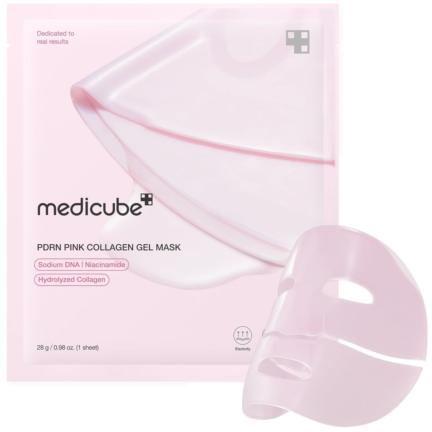 medicube Salmon DNA PDRN pink collagen jelly gel mask | overnight face mask for glass glow skin- elasticity, hydrating, firming and moisturizing | korean skincare, 28 g medicube