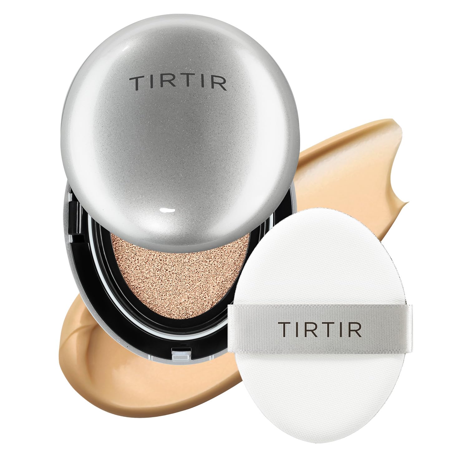 TIRTIR Mask Fit Aura Cushion Foundation, Full coverage, Skin fit, Satin Glow Finish, Korean Cushion Foundation #27N CAMEL, 18g TirTir