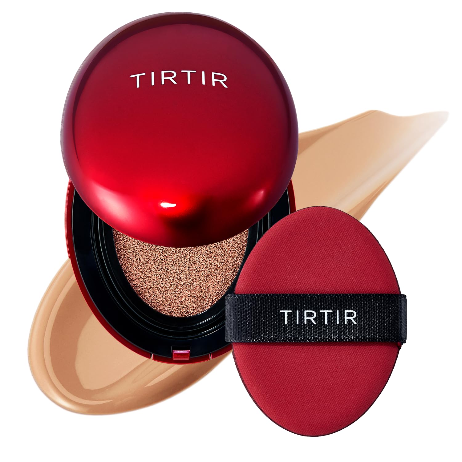 TIRTIR Mask Fit Red Cushion Foundation, Full coverage, Skin fit, Satin Glow Finish, Korean Cushion Foundation #29C TAUPE BEIGE, 4.5g TirTir