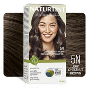 Naturtint Permanent Hair Colour Gel Light Brown 5N|For Optimal Scalp Care| Upto 100% Grey Coverage|Long Lasting Hair Colour|Ammonia Free Vegan| No Parabens| Enriched with Olives & Organic Shea Butter Beauty Matters