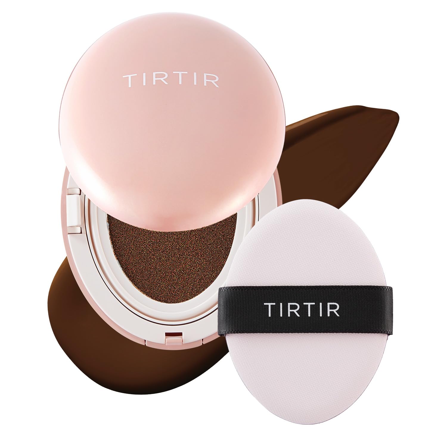 TIRTIR Mask All-Cover Cushion Foundation, Full coverage, Skin fit, Satin Glow Finish, Korean Cushion Foundation #51N FUDGE, 18g TirTir