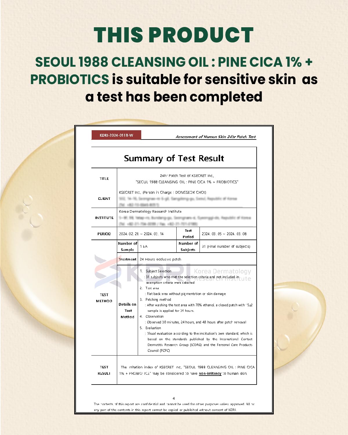 K-SECRET SEOUL 1988 Cica Cleansing Oil â€“ Deep Pore Cleansing & Gentle Exfoliation | Daily Oil Cleanser for Sensitive Skin | Korean Skincare, 200ml K-SECRET