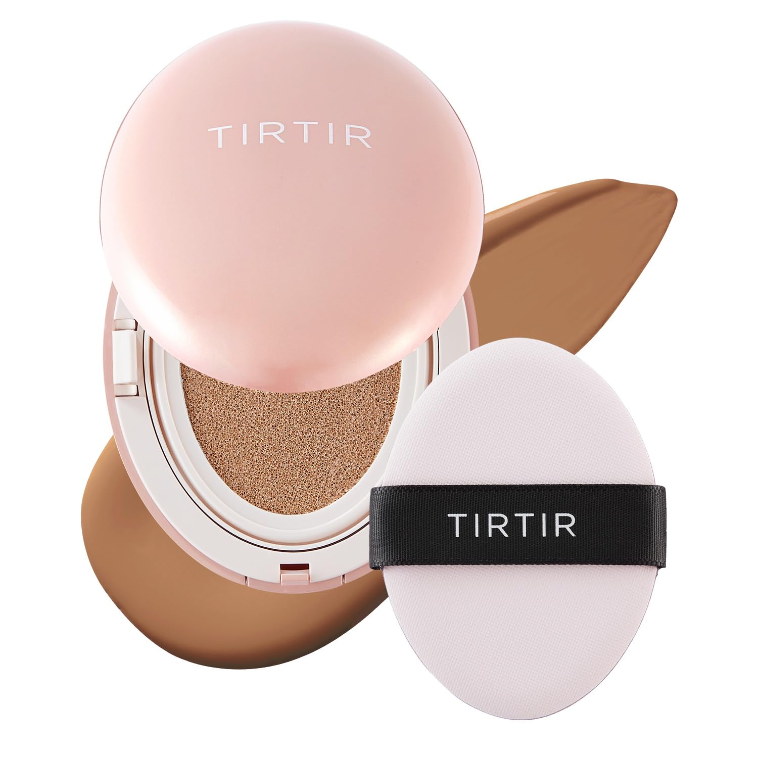 TIRTIR Mask All-Cover Cushion Foundation | Full coverage, Skin fit, Satin Glow Finish | Korean Cushion Foundation #33C HAZEL | 18g TirTir