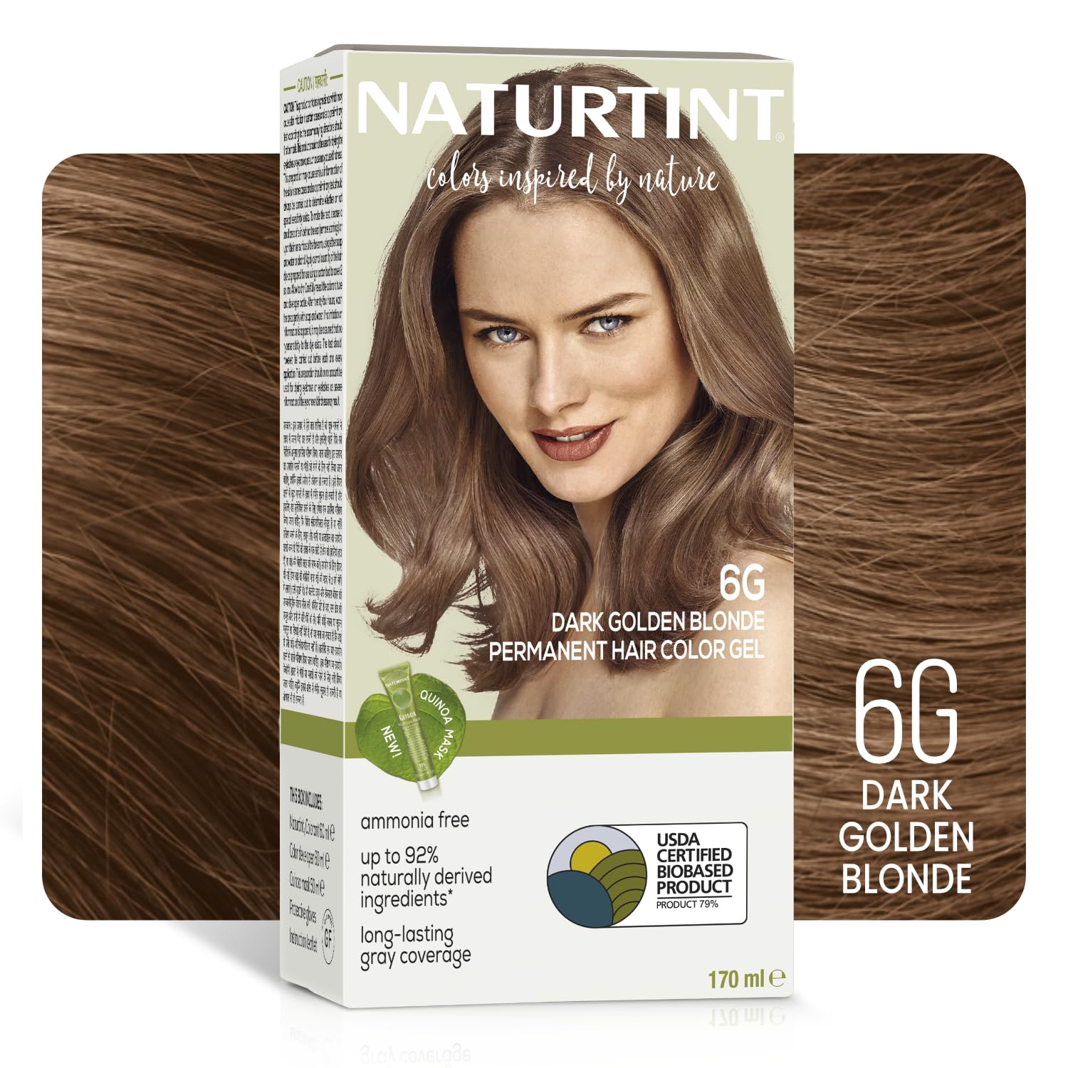 Naturtint Permanent Hair Colour for women Gel base Dark Blonde 6G | For Optimal Scalp Care | Long Lasting Hair Color | Ammonia Free Vegan | Parabens Free | Enriched with Olives & Organic Shea Butter NATURTINT