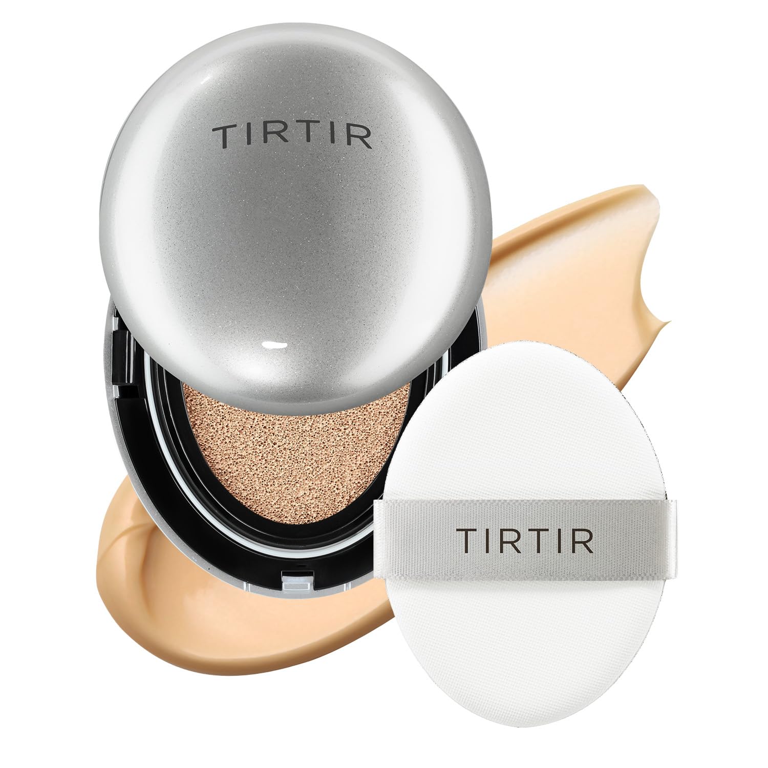 TIRTIR Mask Fit Aura Cushion Foundation, Full coverage, Skin fit, Satin Glow Finish, Korean Cushion Foundation #24N LATTE, 18g TirTir