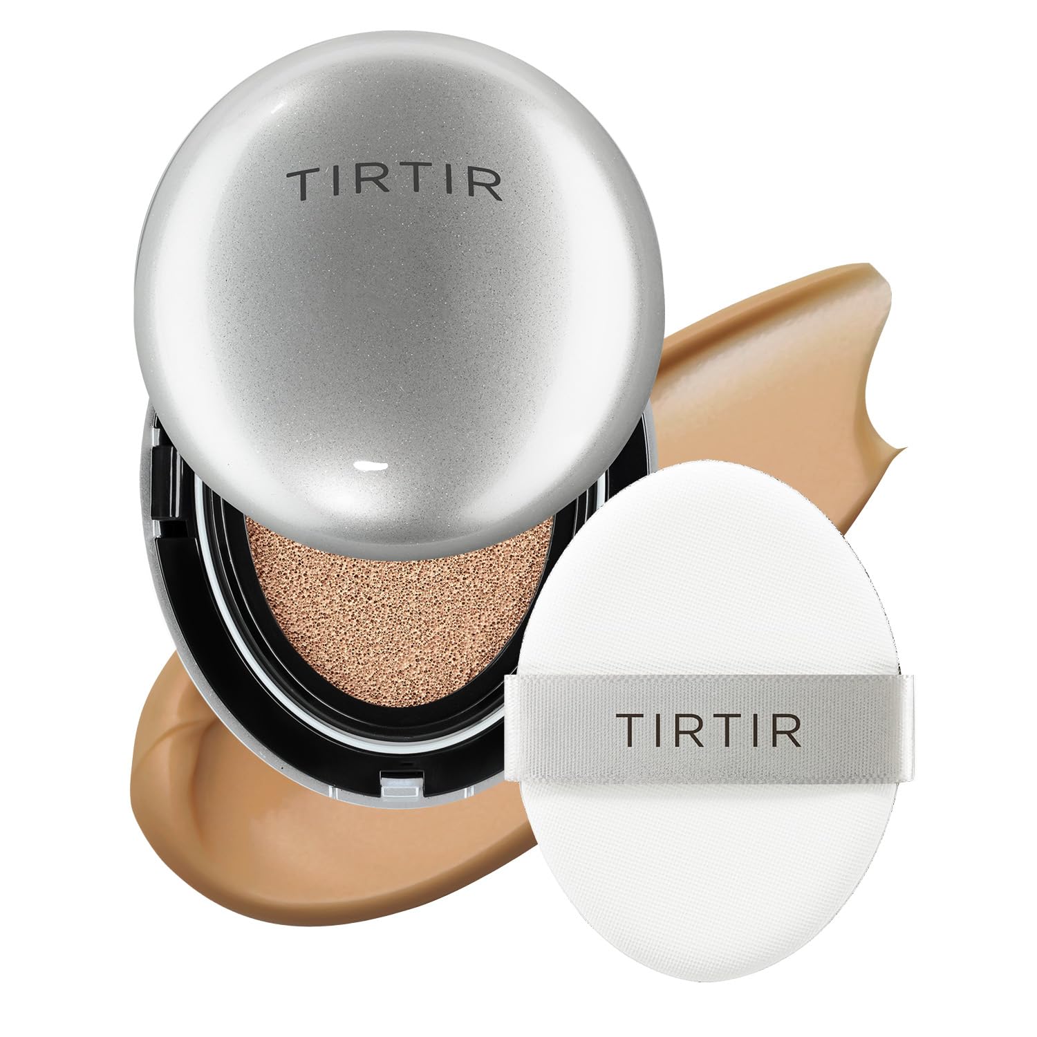 TIRTIR Mask Fit Aura Cushion Foundation, Full coverage, Skin fit, Satin Glow Finish, Korean Cushion Foundation #35N WALNUT, 18g TirTir