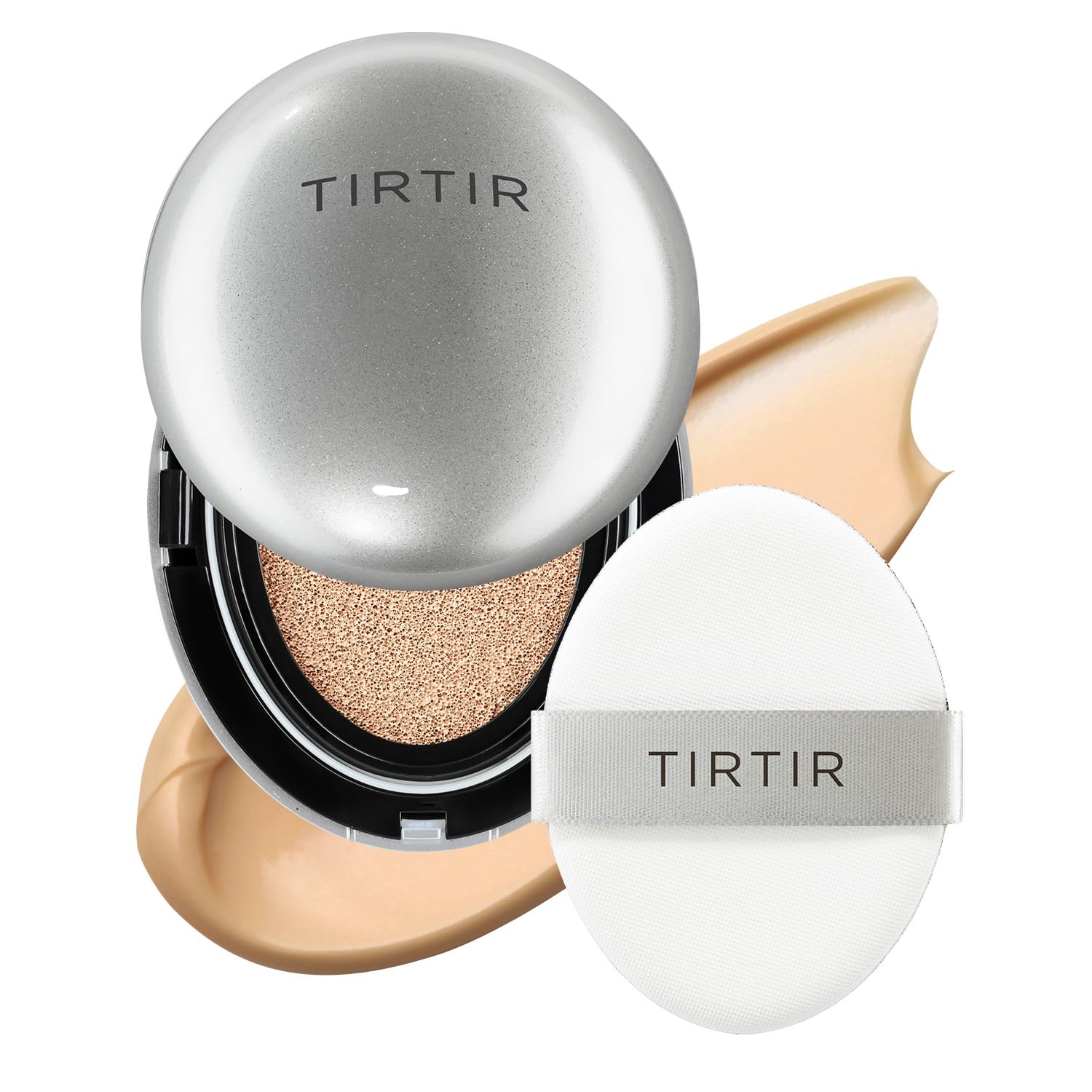 TIRTIR Mask Fit Aura Cushion Foundation, Full coverage, Skin fit, Satin Glow Finish, Korean Cushion Foundation #25N MOCHA, 18g TirTir