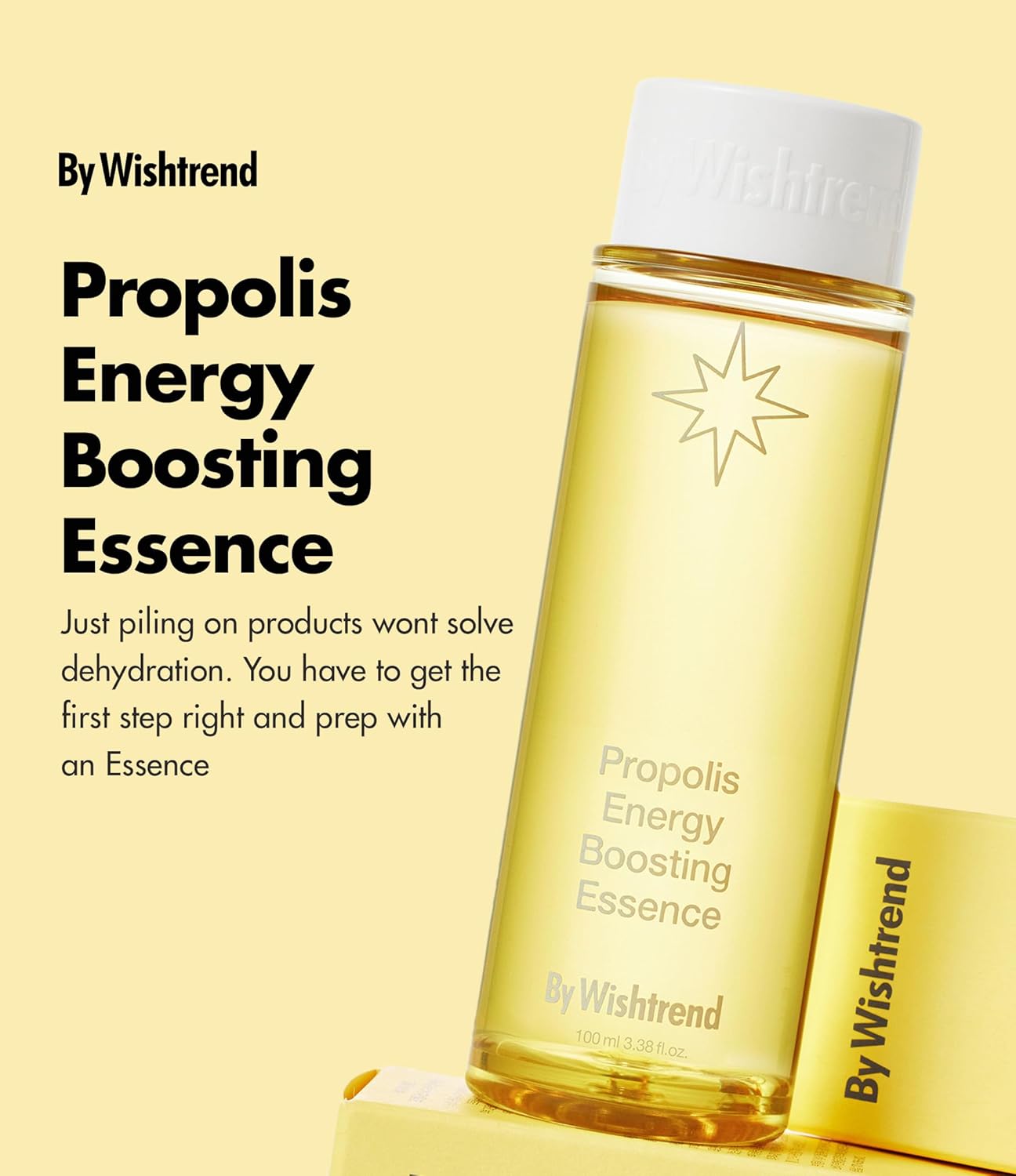 By Wishtrend Propolis Energy Boosting Essence - Soothing & Calming Serum | Honey, Propolis, Lotus Leaf, Black Tea | Reduces Redness & Inflammation, Repairs & Hydrates, For Glowing, Supple Skin, 100ml By Wishtrend