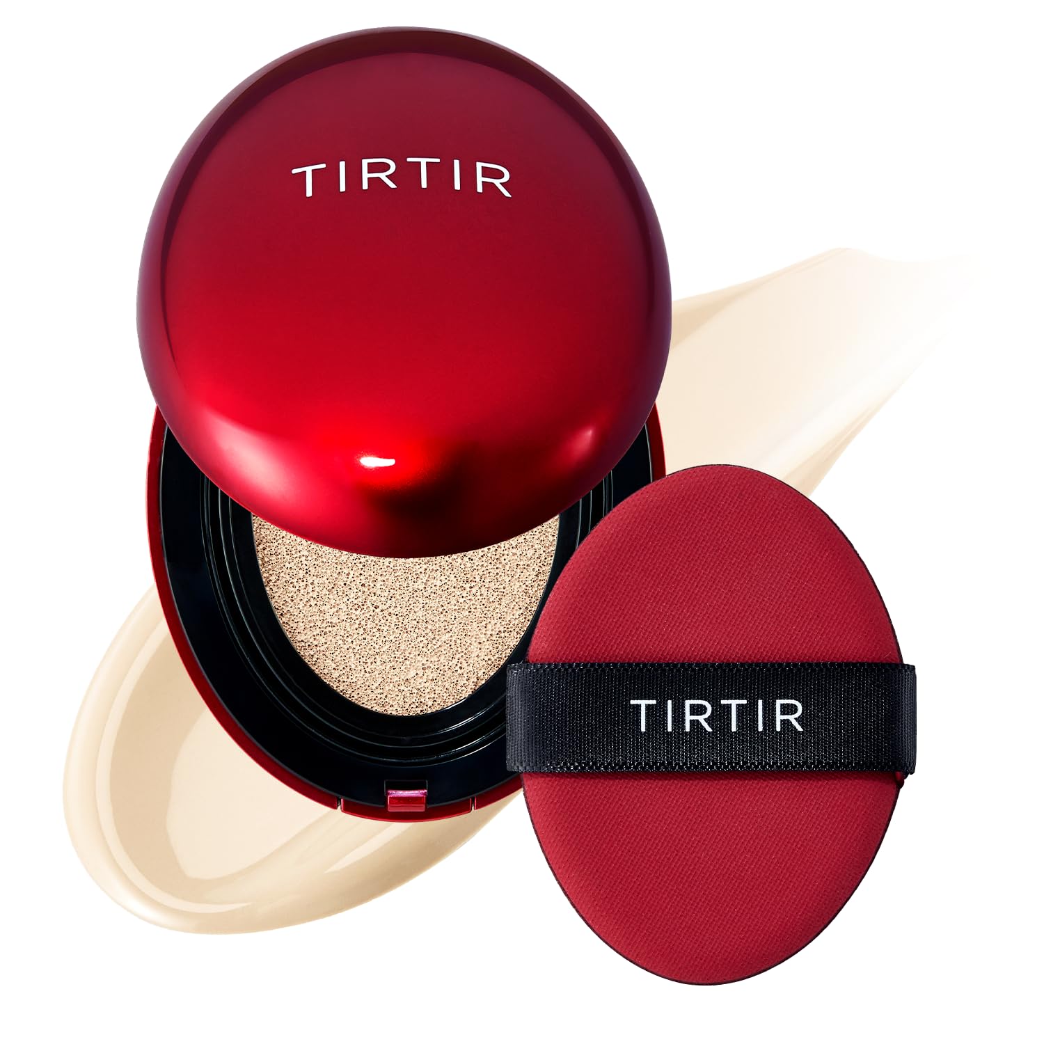 TIRTIR Mask Fit Red Cushion Foundation, Full coverage, Skin fit, Satin Glow Finish, Korean Cushion Foundation #13W CREAM, 18g TirTir