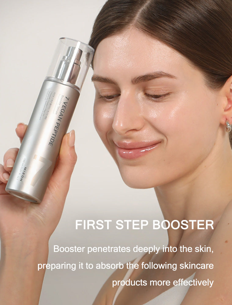 MIZON 7 Vegan Peptide Booster Serum Korean Anti-Aging Face Serum with Niacinamide &amp; Hyaluronic Acid, 150ml Mizon