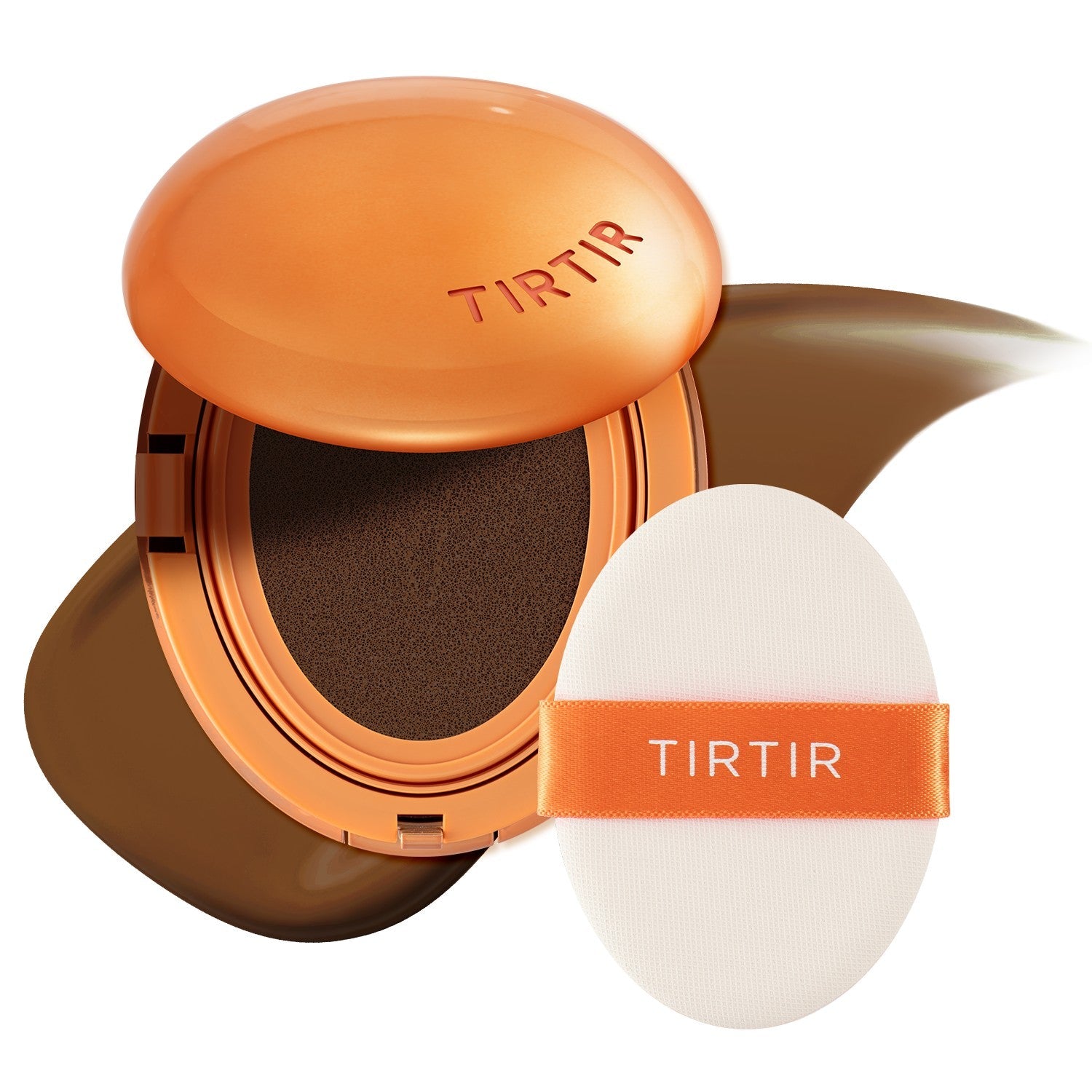 TIRTIR Mask Fit Ai Filter Cushion Foundation | AI-Like Semi-Matte Finish - Up to 72-Hour Medium to Full Coverage Korean BB Cushion Make up Beauty, #45W Chestnut, 0.63 Fl Oz TIRTIR