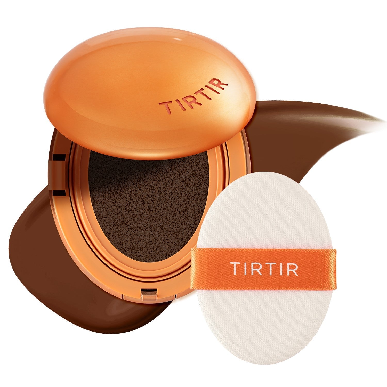 TIRTIR Mask Fit Ai Filter Cushion Foundation | AI-Like Semi-Matte Finish - Up to 72-Hour Medium to Full Coverage Korean BB Cushion Make up Beauty, #49N Deep Chestnut, 0.63 Fl Oz TIRTIR