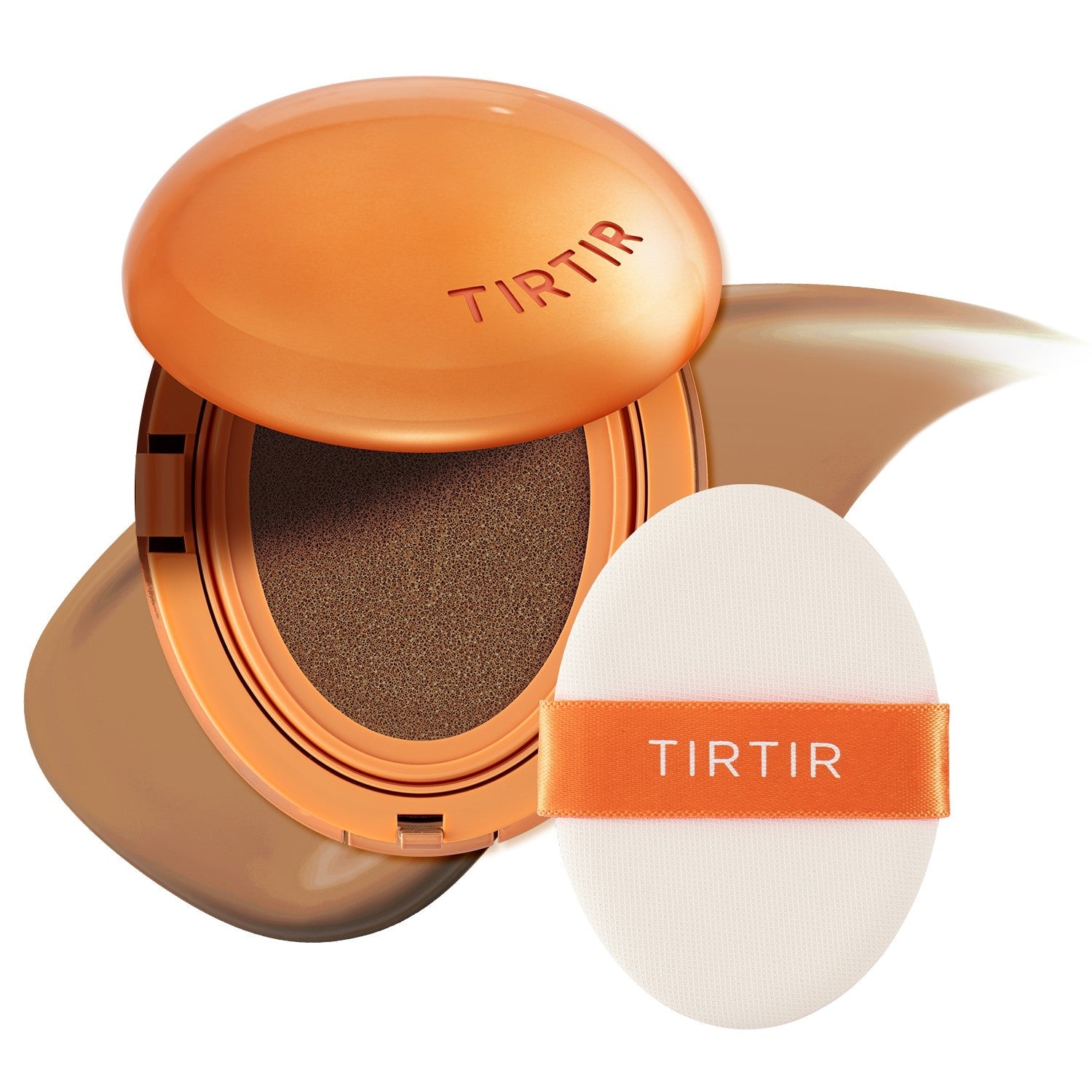 [*Mini Size*] TIRTIR Mask Fit Ai Filter Cushion Foundation | AI-Like Semi-Matte Finish - Up to 72-Hour Medium to Full Coverage Korean BB Cushion Make up Beauty, #37N Peanut Almond, 0.15 Fl Oz TIRTIR