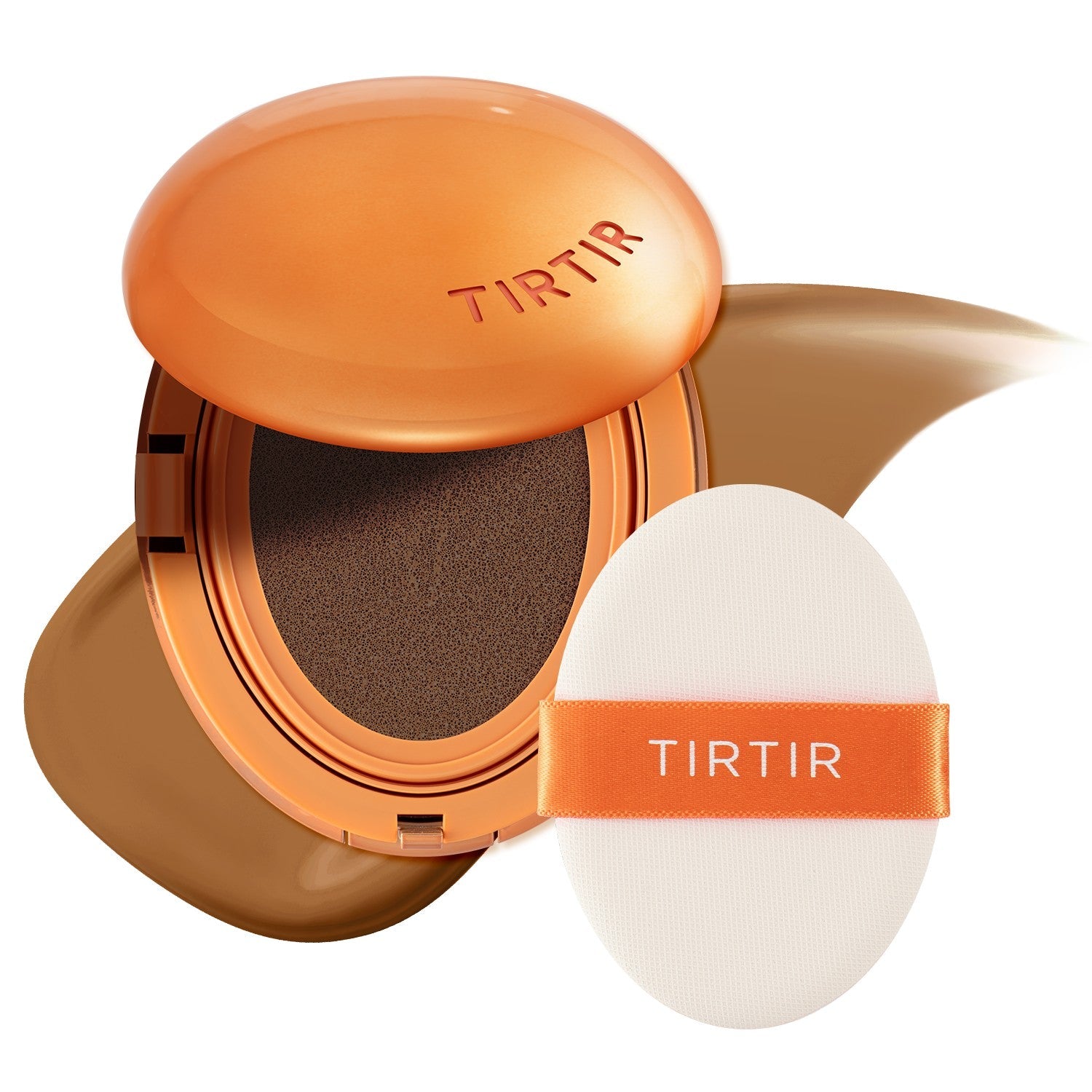 TIRTIR Mask Fit Ai Filter Cushion Foundation | AI-Like Semi-Matte Finish - Up to 72-Hour Medium to Full Coverage Korean BB Cushion Make up Beauty, #39W Caramel, 0.63 Fl Oz TIRTIR