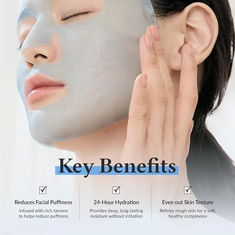 Dr.Althea Aqua Blue Hydration Mask | Reduce Facial Puffiness with Tannins | Sheet Mask for Long-Lasting Hydration | Vegan Korean Skincare | 28g x 4 Sheets Dr.Althea