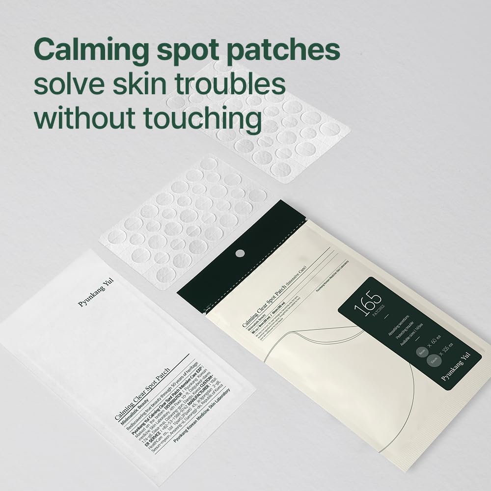 [PKY] Pyunkang Yul Calming Clear Spot Patch – Intensive Acne Care Hydrocolloid Patches for Blemishes & Pimples, Invisible Fit, 165 Patches Mizon