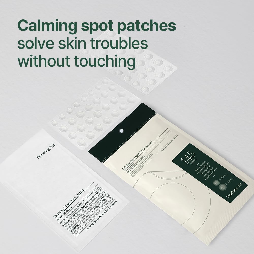 [PKY] Pyunkang Yul Calming Clear Spot Patch Slim Care, Hydrocolloid Acne & Pimple Patch with Centella, Tea Tree & Houttuynia, Invisible Oval Stickers for Blemishes, 145 Pcs (2 Sizes) Mizon