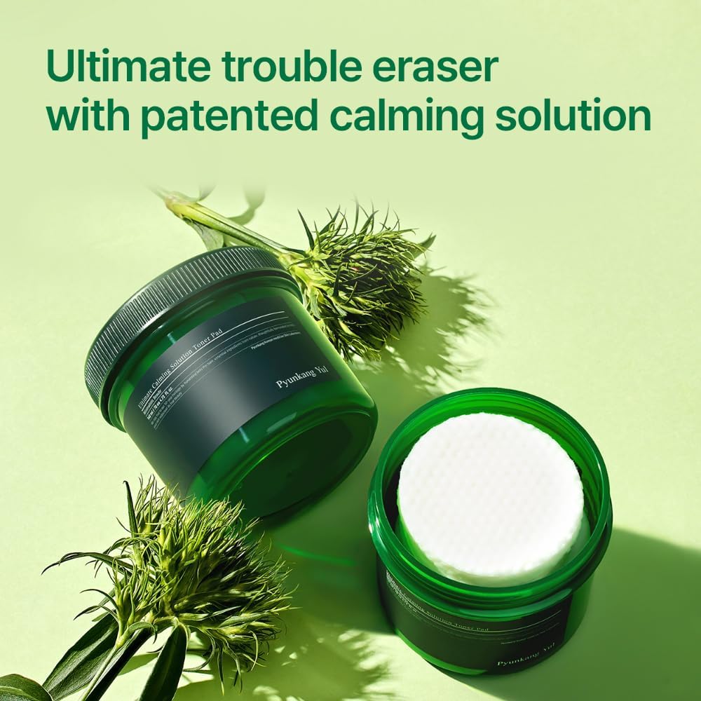 [PKY] Pyunkang Yul PKY Ultimate Calming Solution Toner Pad for Sensitive Skin with Patented Ingredients, Intensely Calms & Soothes Rednes with CICA & Tea Tree, Korean Skincare (70 Pads) Mizon