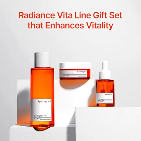 [PKY] Pyunkang Yul Radiance Vita Skincare Gift Set for Flawless and Radiant Skin with Deep Hydration, Vitamin C and Pearl Extract, Korean skincare(3-item set) Mizon