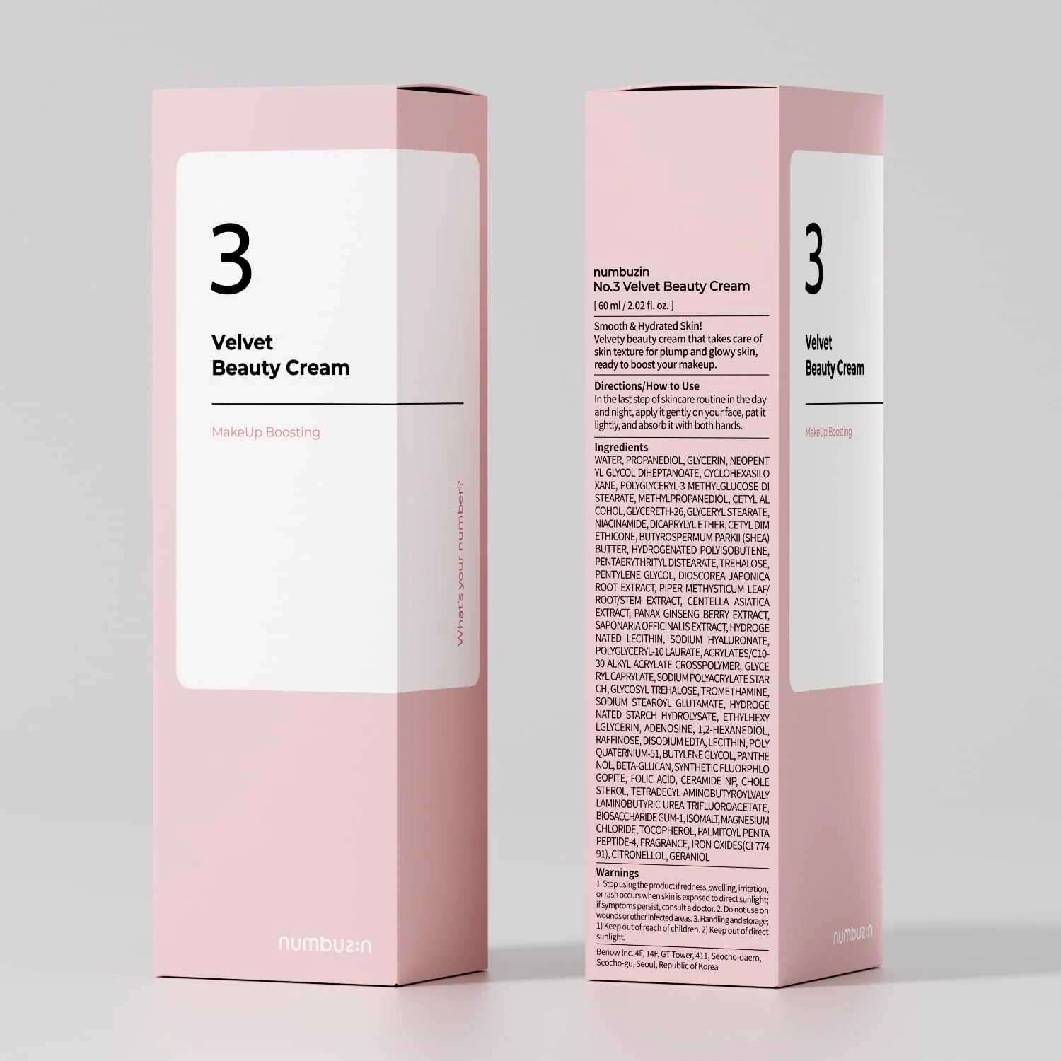 Numbuzin No.3 Velvet Beauty Cream - 60Ml