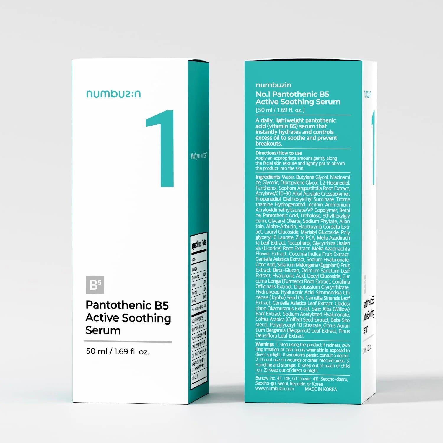 Numbuzin No.1 Pantothenic B5 Active Soothing Serum (50ml)