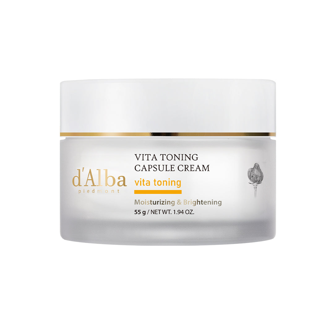 d'Alba Piedmont Vita Toning capsule Cream, Deep Hydration, Glass Skin with Vita-Cera Oil Capsules, 55g d'alba Piedmont