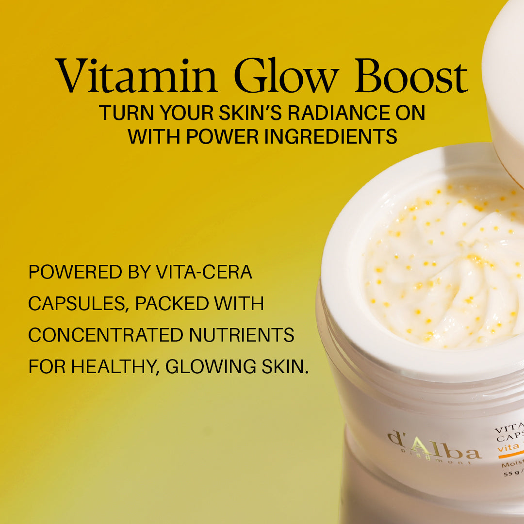d'Alba Piedmont Vita Toning capsule Cream, Deep Hydration, Glass Skin with Vita-Cera Oil Capsules, 55g d'alba Piedmont