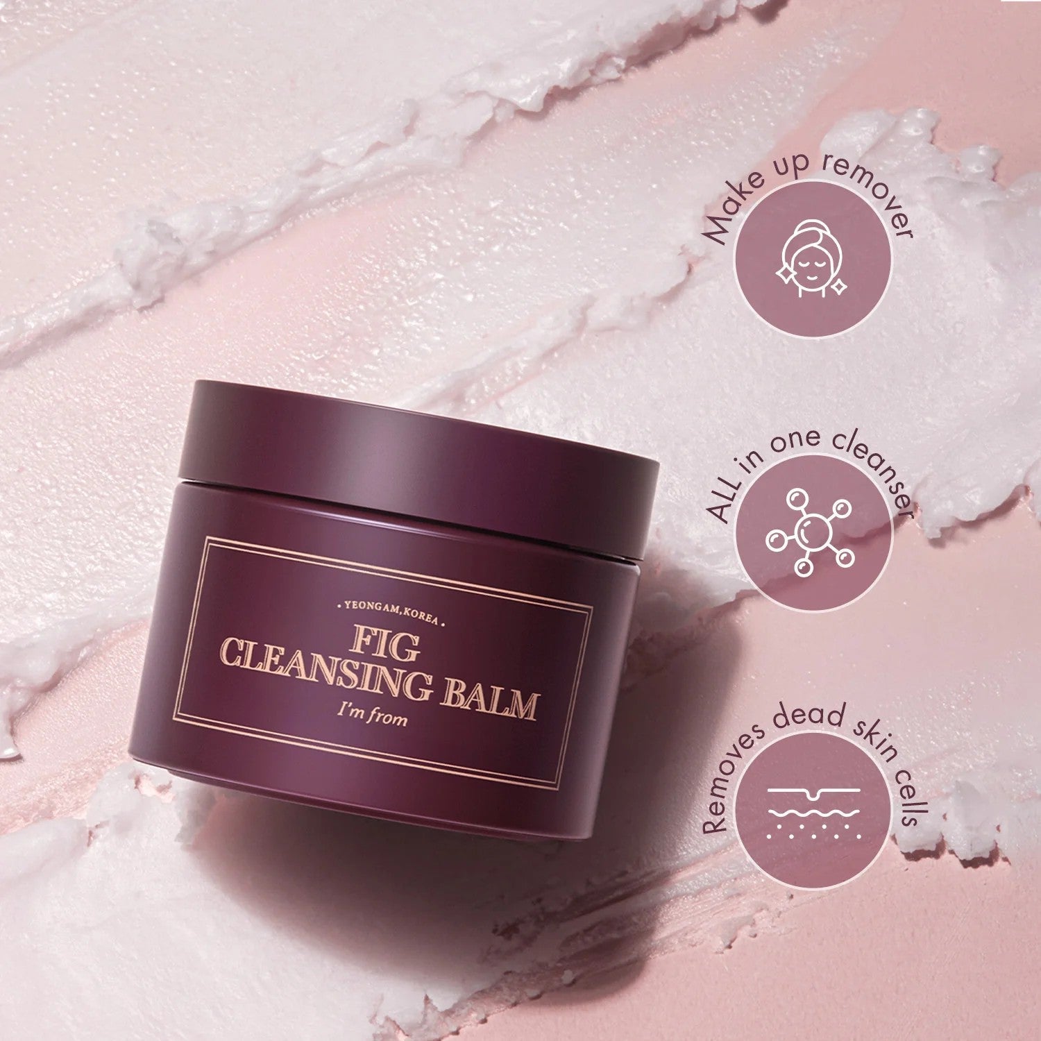 I'm from Fig Cleansing balm, korean makeup remover, vegan, Easy to rinse off, Fig oil water 7.8% with Peptide and Amino Acid, Makeup Meltaway, makeup melting balm to oil, 100ml Im From