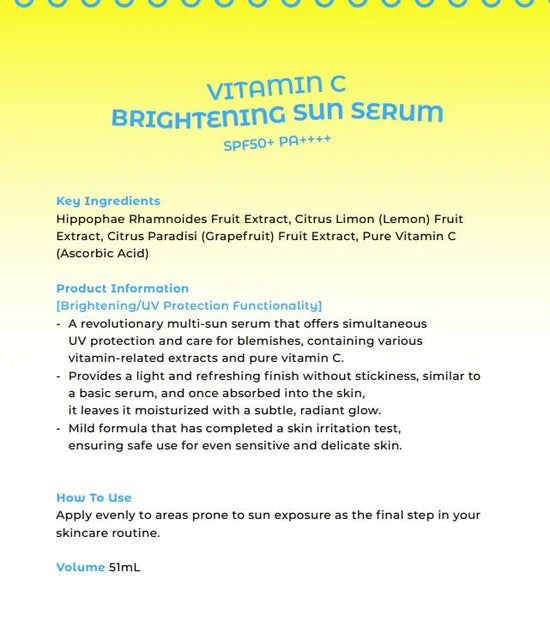 COMMONLABS Vitamin C Brightening Sun Serum | UV protect, SPf50+ PA+++ | 51 ml Beauty Matters