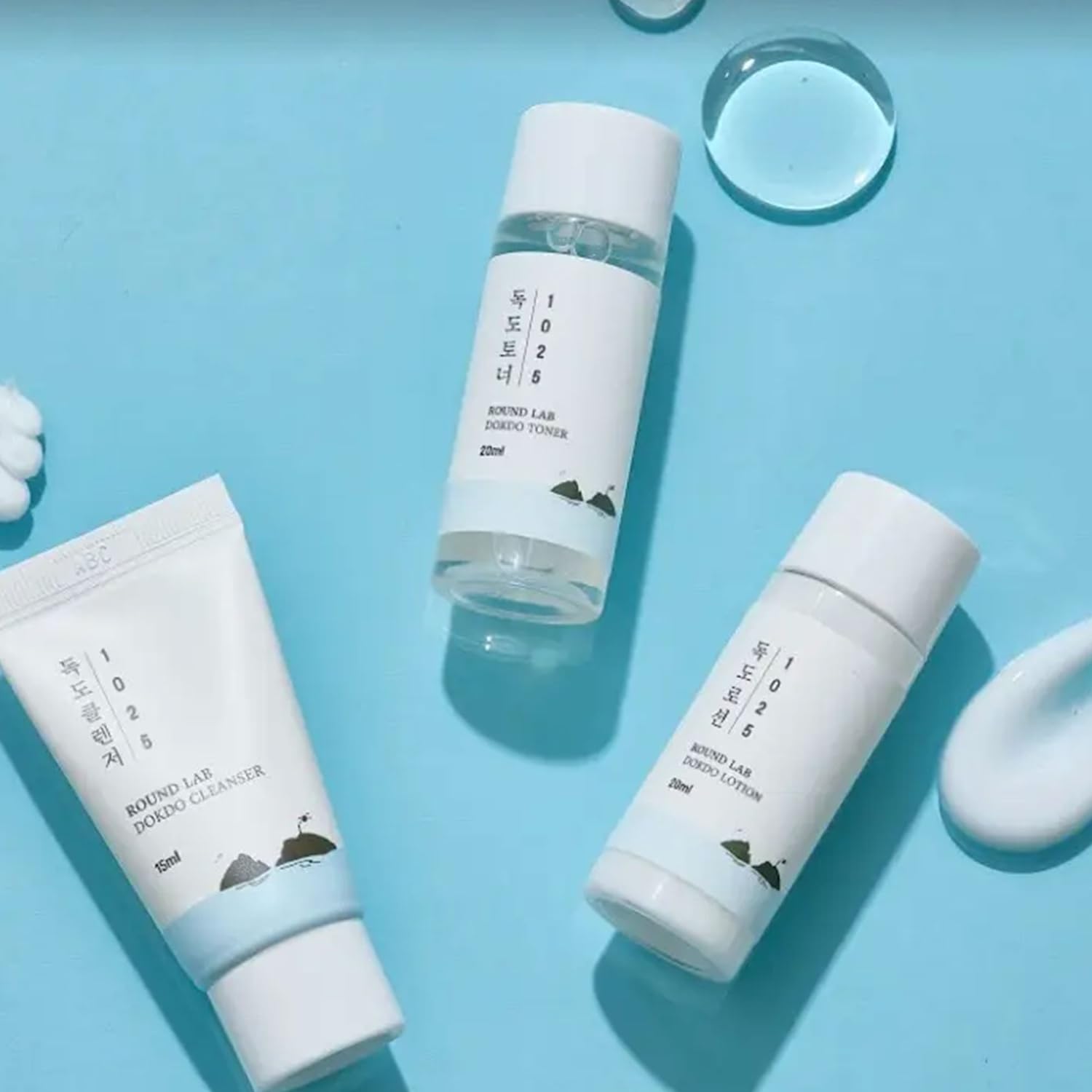 Round Lab 1025 DOKDO ON THE GO KIT  (Cleanser_40ml + Toner_50ml + Lotion_50ml) Round Lab