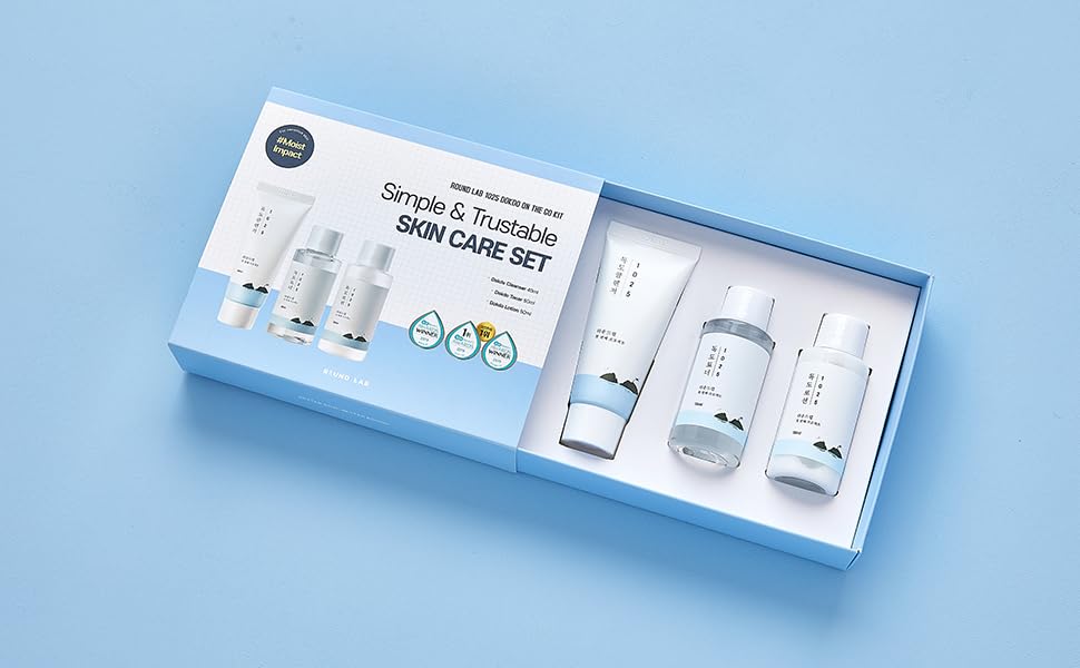 Round Lab 1025 DOKDO ON THE GO KIT  (Cleanser_40ml + Toner_50ml + Lotion_50ml) Round Lab